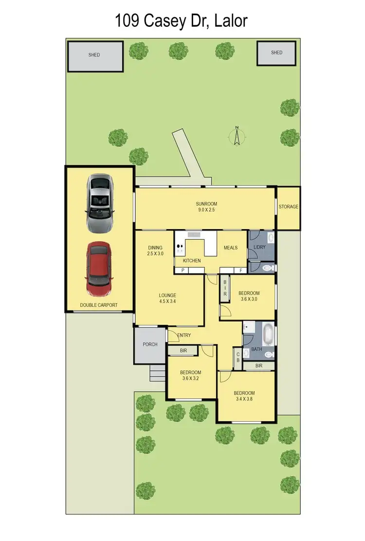 Floorplan of Homely house listing, 109 Casey Drive, Lalor VIC 3075