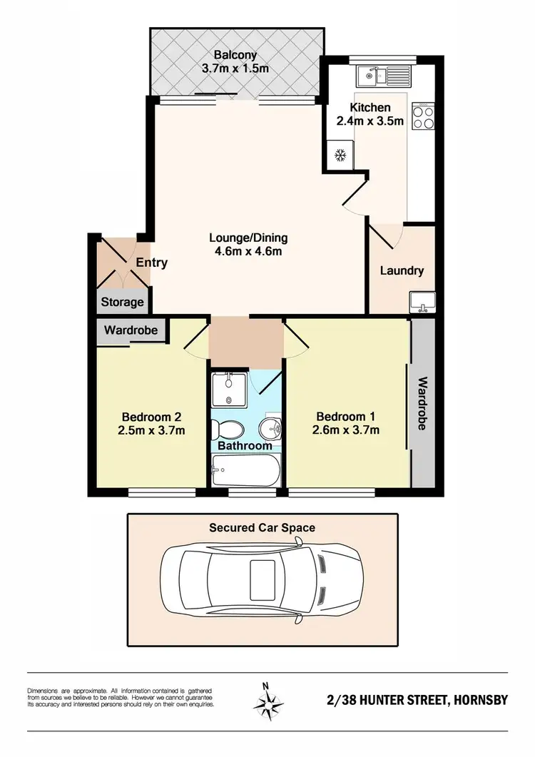 Floorplan of Homely unit listing, 2/38-42 Hunter Street, Hornsby NSW 2077