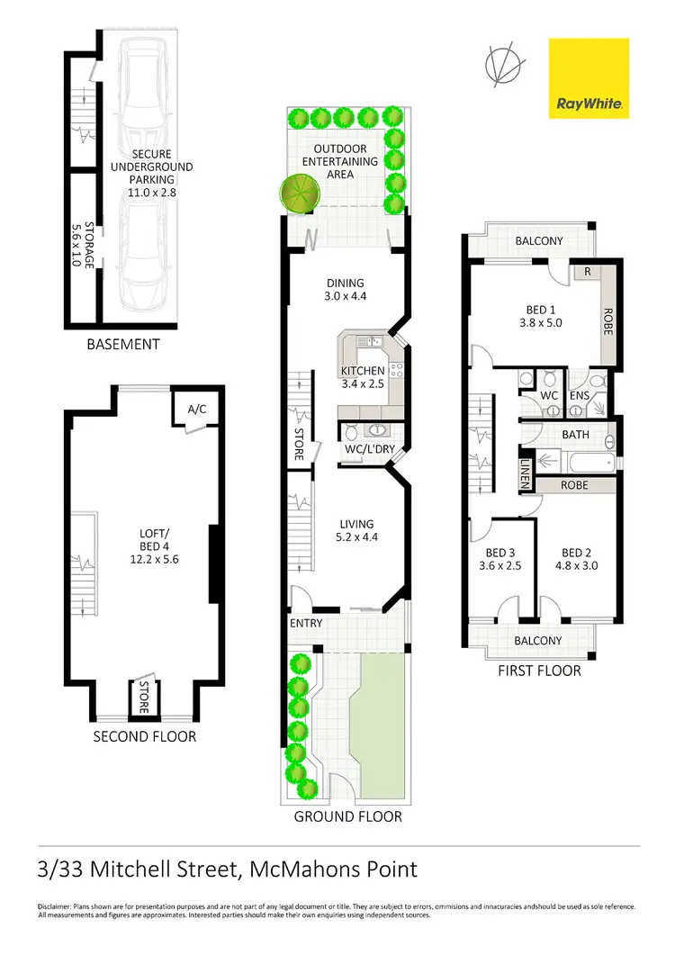 Floorplan of Homely townhouse listing, 3/33 Mitchell Street, Mcmahons Point NSW 2060