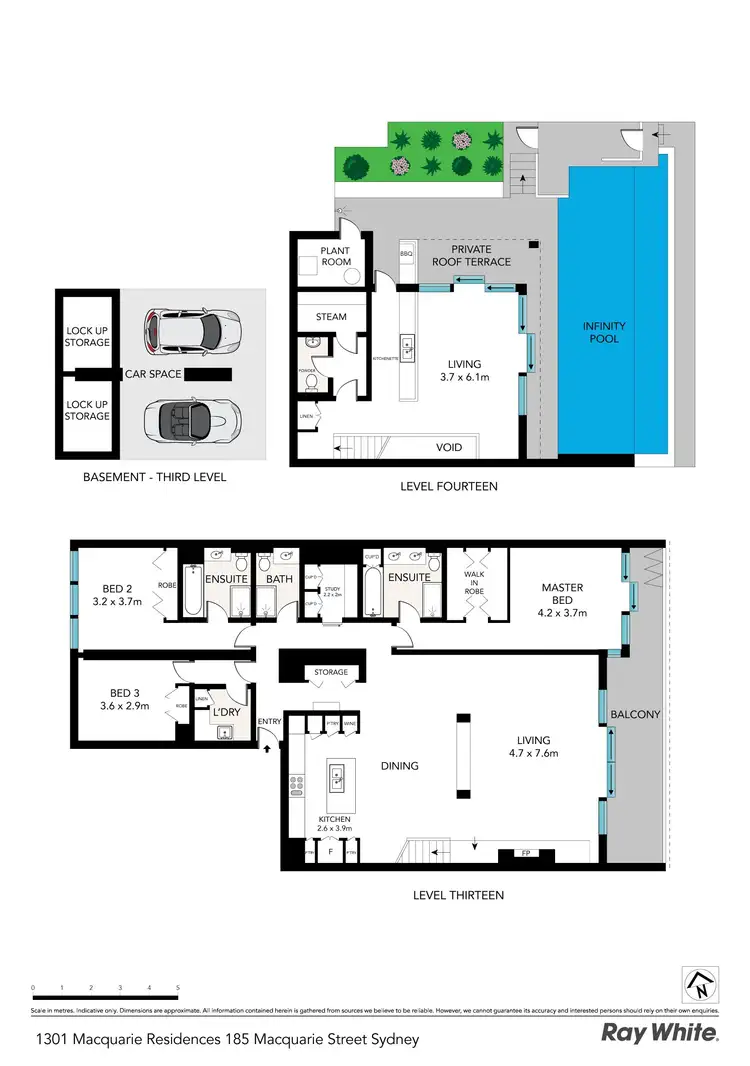 Floorplan of Homely apartment listing, 1301/185 Macquarie Street, Sydney NSW 2000