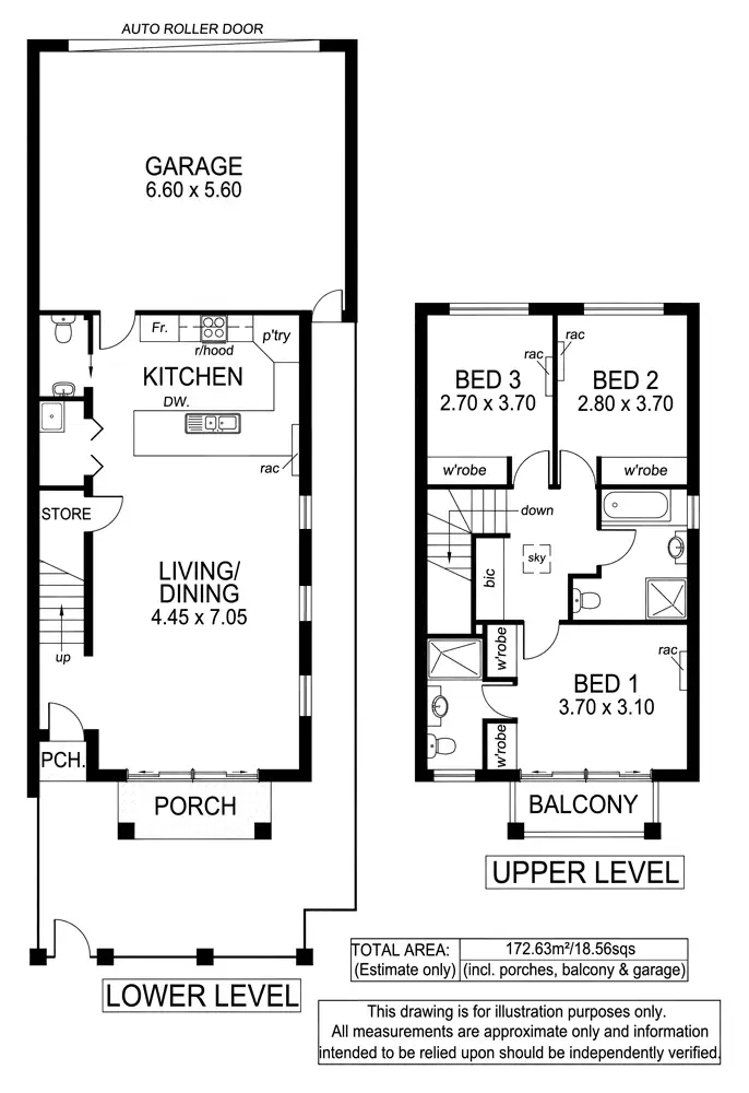 Floorplan of Homely townhouse listing, 1/17A Second Street, Brompton SA 5007