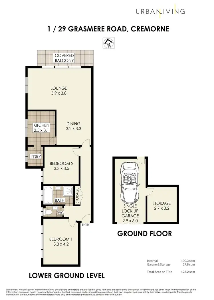 Floorplan of Homely apartment listing, 1/29 Grasmere Road, Cremorne NSW 2090