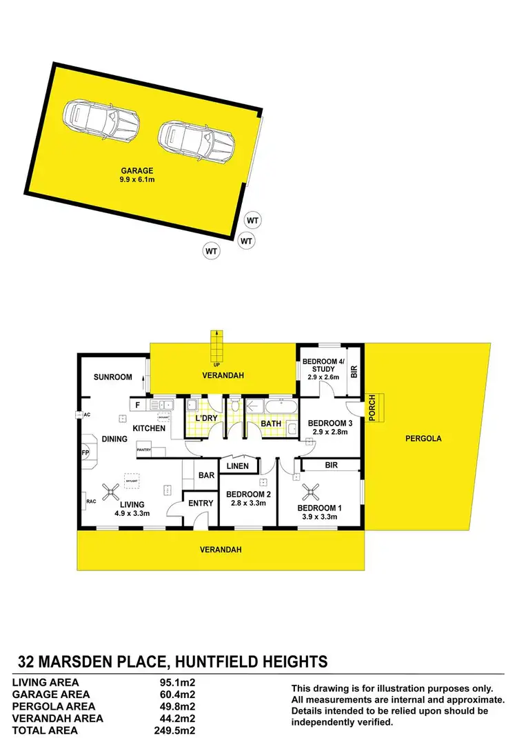 Floorplan of Homely house listing, 32 Marsden Place, Huntfield Heights SA 5163