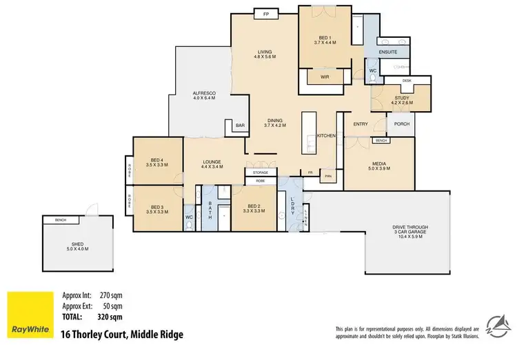 Floorplan of Homely house listing, 16 Thorley Court, Middle Ridge QLD 4350