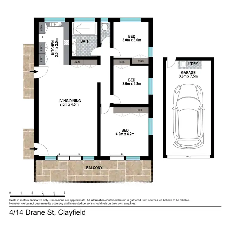 Floorplan of Homely unit listing, 4/14 Drane Street, Clayfield QLD 4011