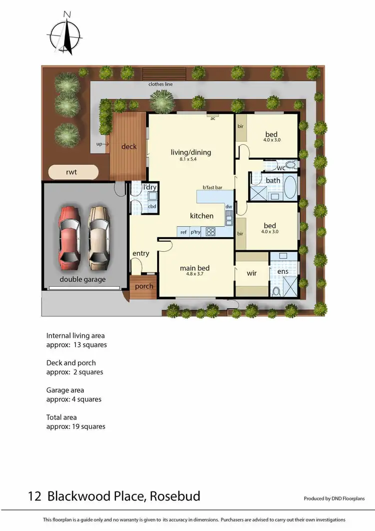 Floorplan of Homely unit listing, 12 Blackwood Place, Rosebud VIC 3939