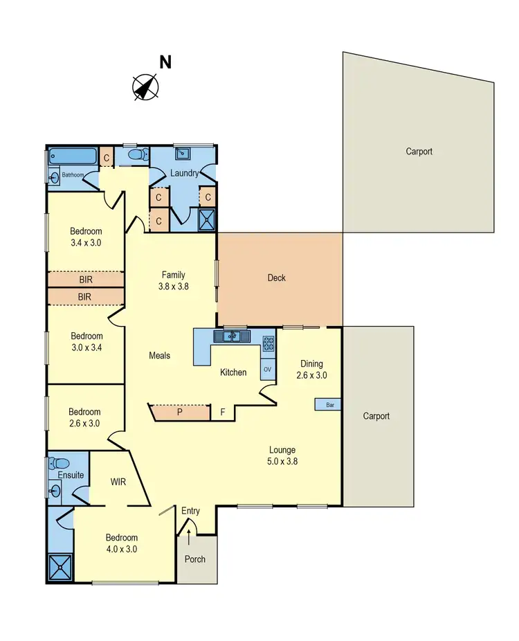 Floorplan of Homely house listing, 5 Orana Court, Moorabbin VIC 3189