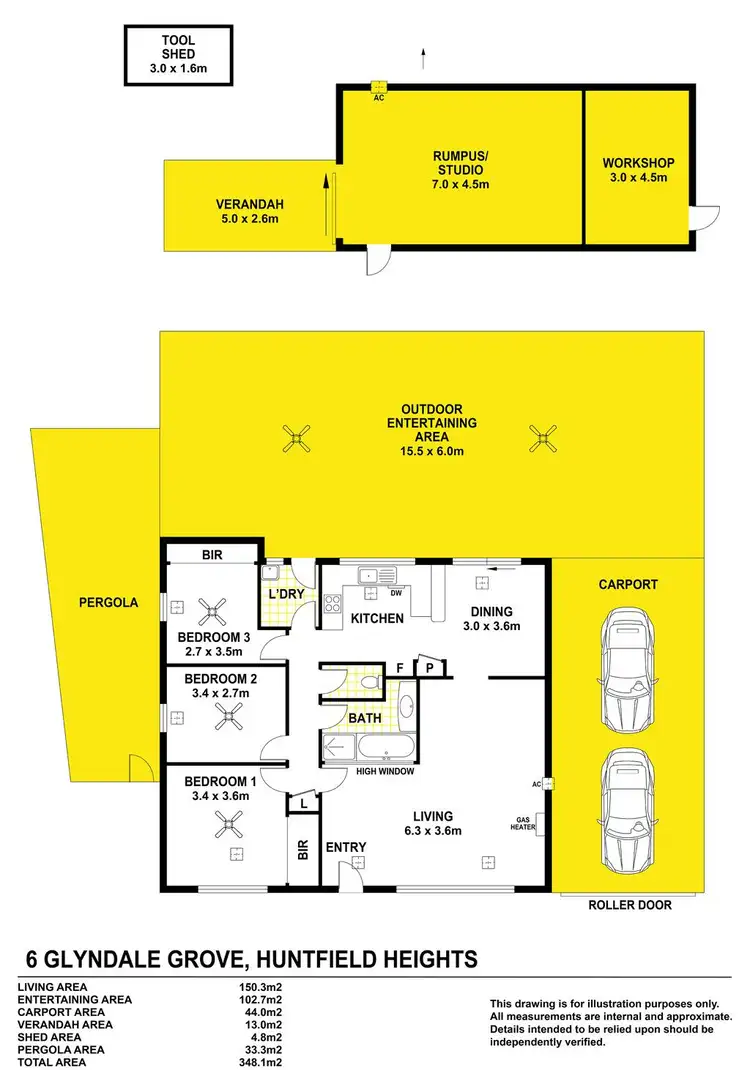 Floorplan of Homely house listing, 6 Glyndale Grove, Huntfield Heights SA 5163