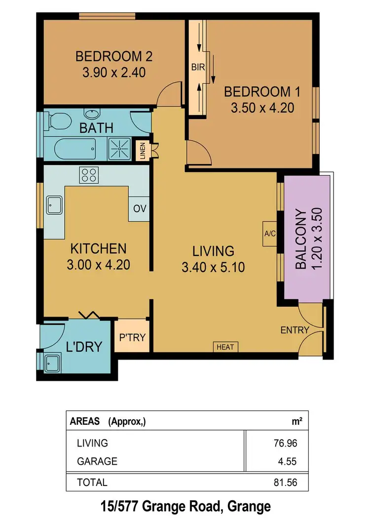 Floorplan of Homely unit listing, 15/577 Grange Road, Grange SA 5022