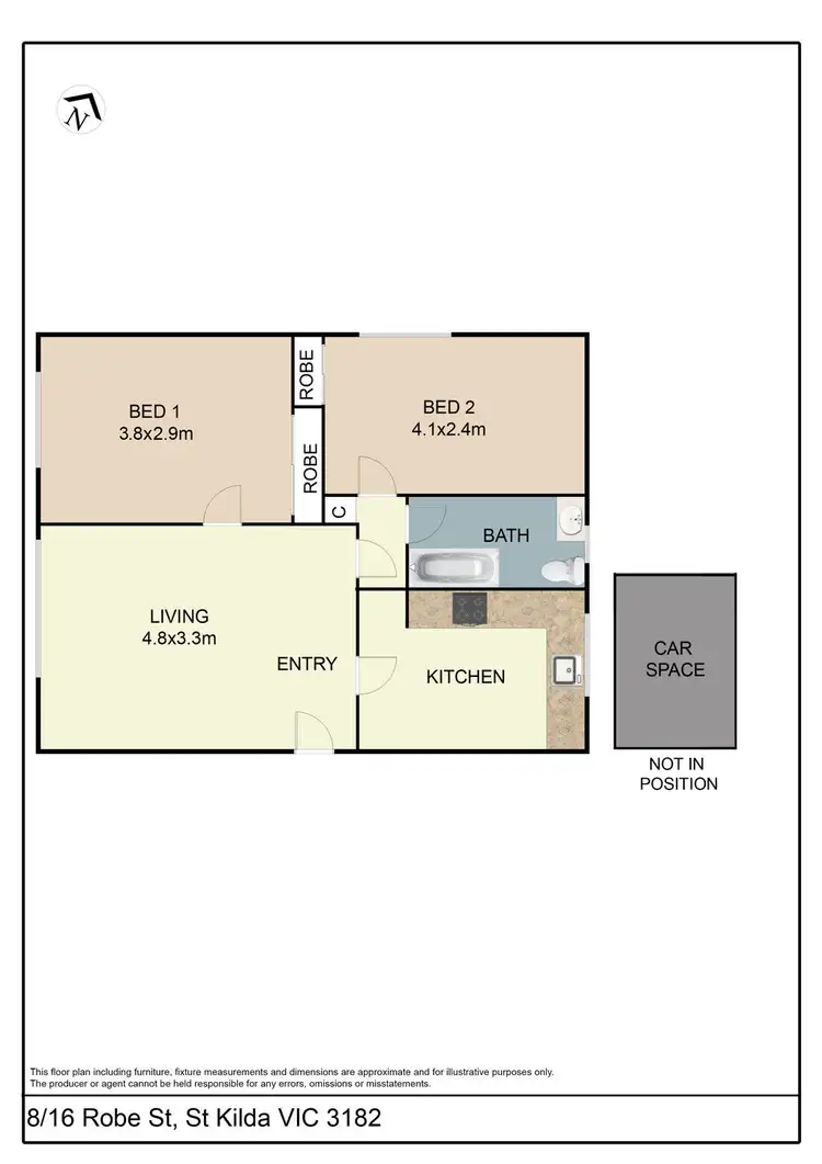 Floorplan of Homely apartment listing, 8/16 Robe Street, St Kilda VIC 3182