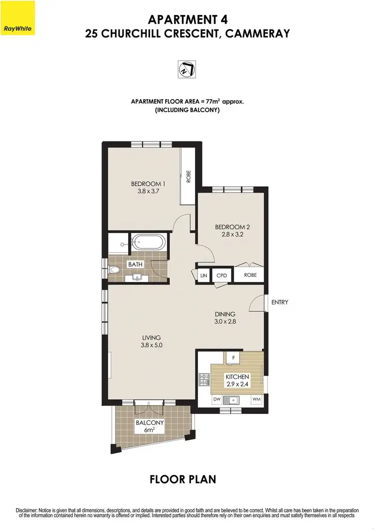 Floorplan of Homely apartment listing, 4/25 Churchill Crescent, Cammeray NSW 2062