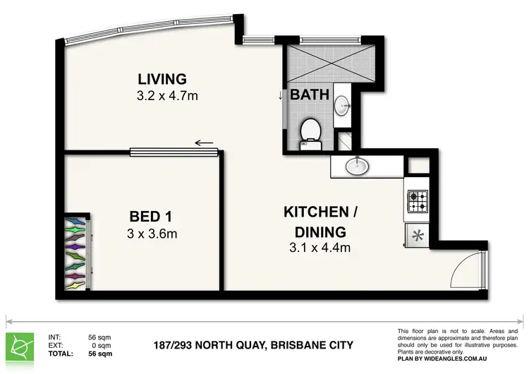 Floorplan of Homely apartment listing, 187/293 North Quay, Brisbane QLD 4000