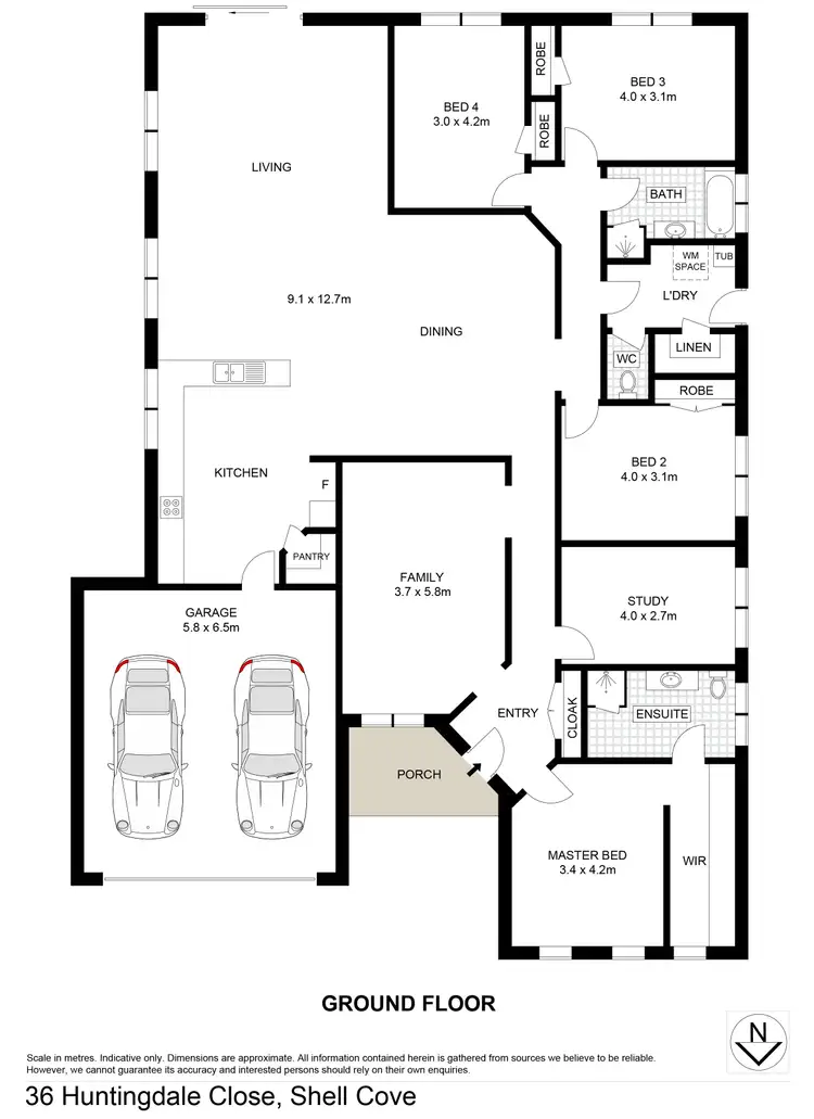 Floorplan of Homely house listing, 36 Huntingdale Close, Shell Cove NSW 2529
