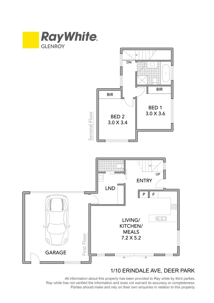 Floorplan of Homely townhouse listing, 1/10 Erindale Avenue, Deer Park VIC 3023