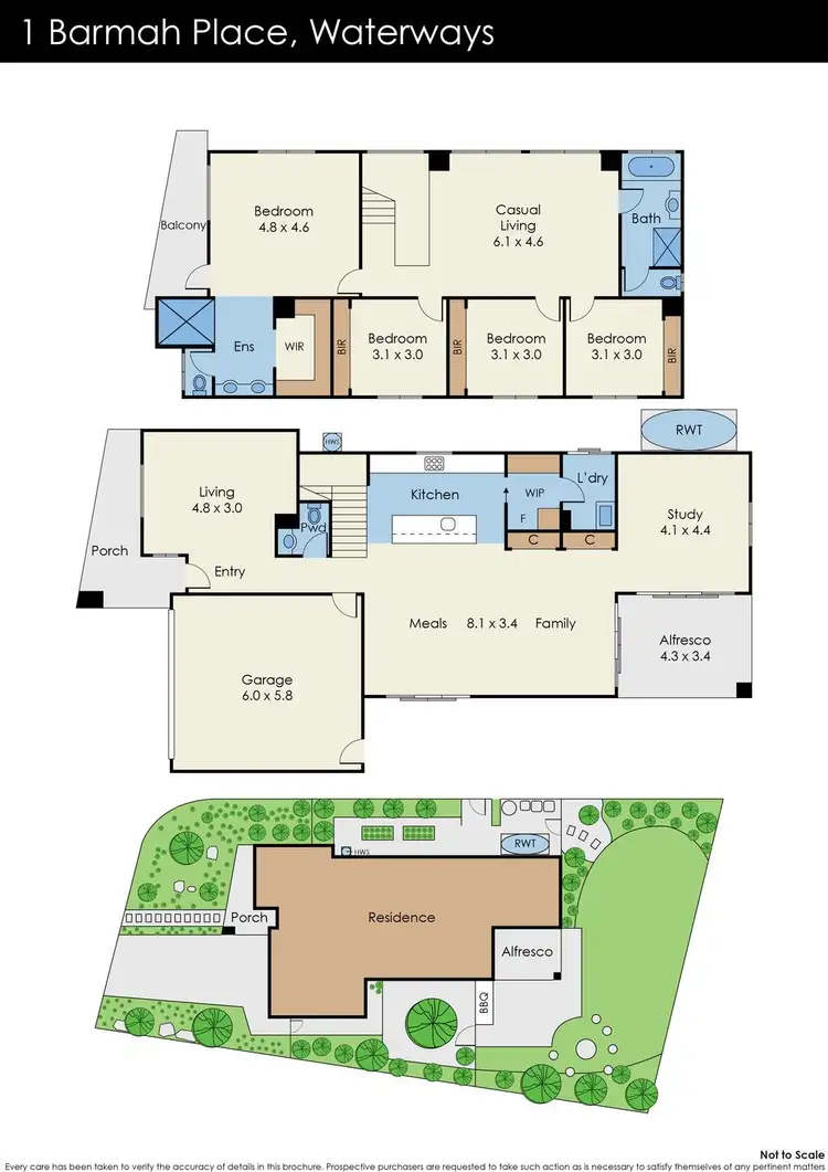 Floorplan of Homely house listing, 1 Barmah Place, Waterways VIC 3195