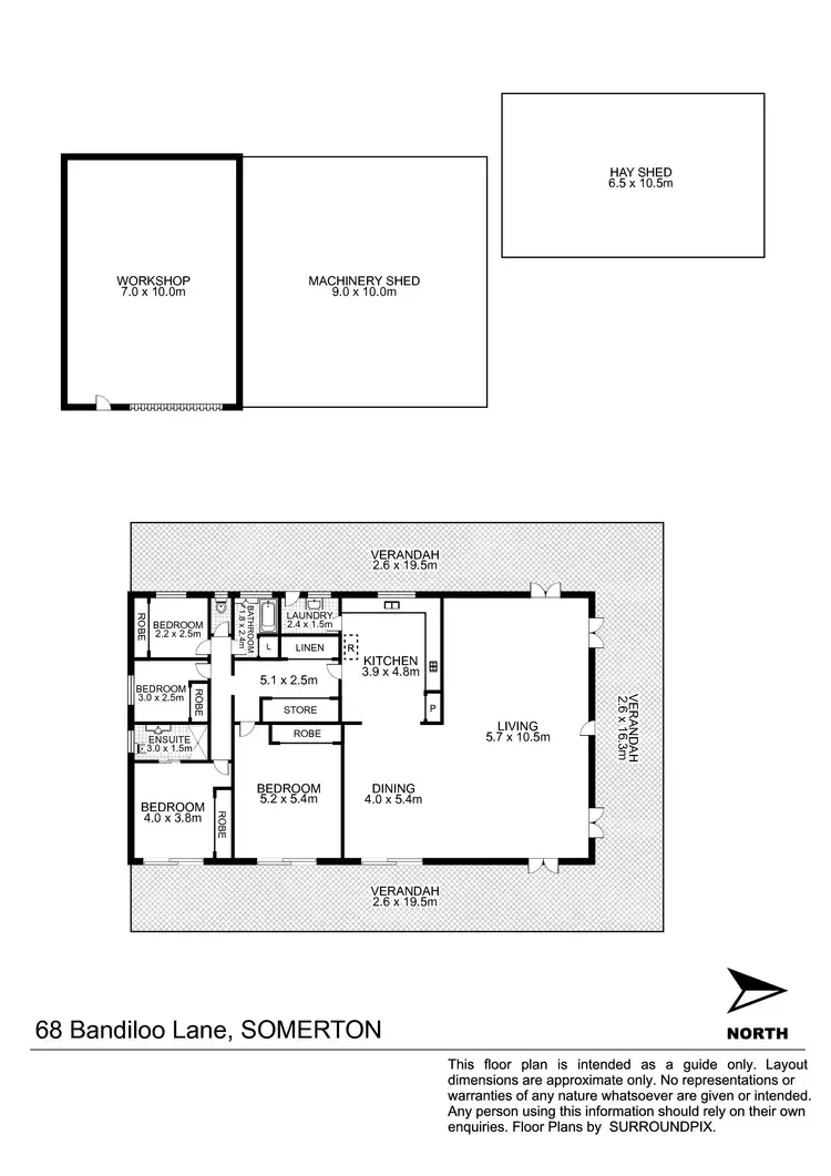 Floorplan of Homely rural property listing, 68 Bandiloo Lane, Somerton NSW 2340