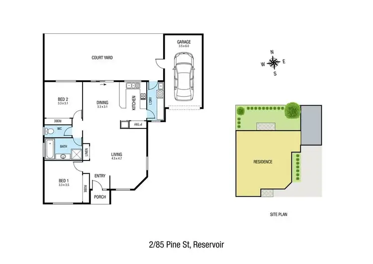 Floorplan of Homely unit listing, 2/85 Pine Street, Reservoir VIC 3073