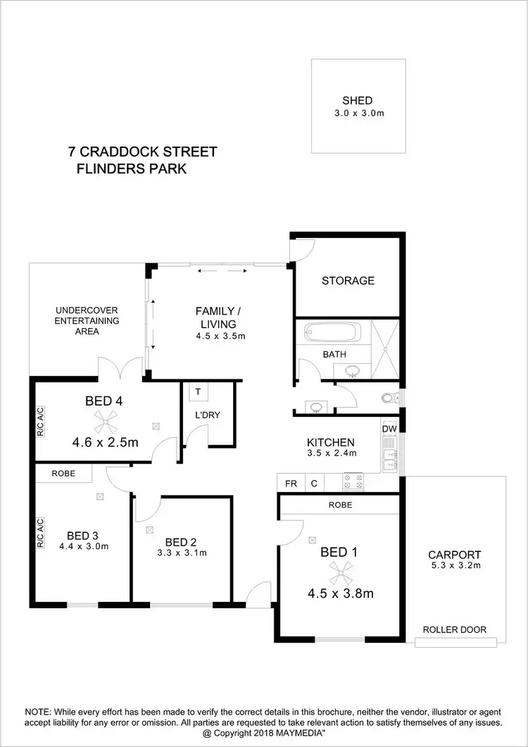 Floorplan of Homely house listing, 7 Craddock Street, Flinders Park SA 5025