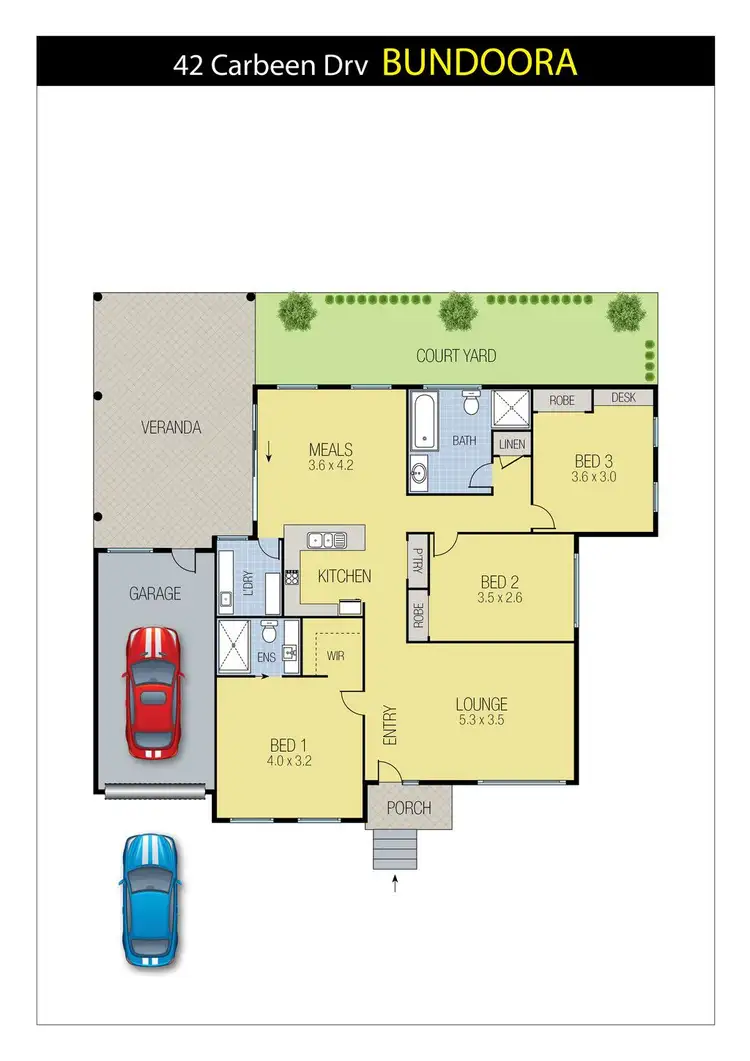 Floorplan of Homely house listing, 42 Carbeen Drive, Bundoora VIC 3083