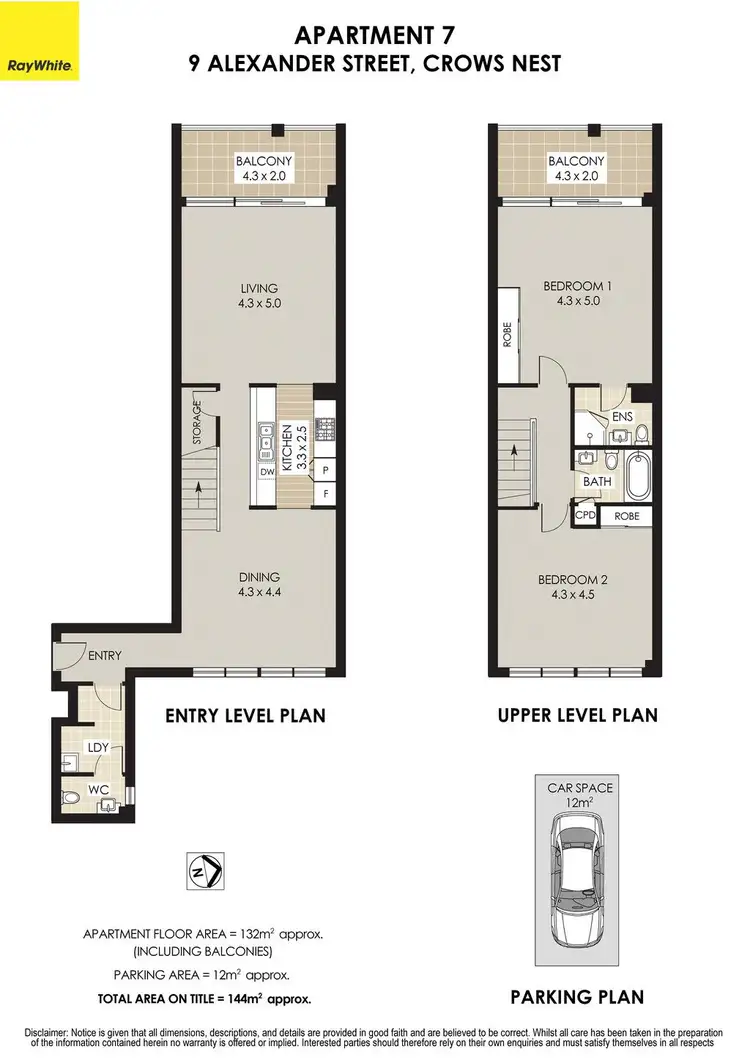Floorplan of Homely apartment listing, 7/9 Alexander Street, Crows Nest NSW 2065
