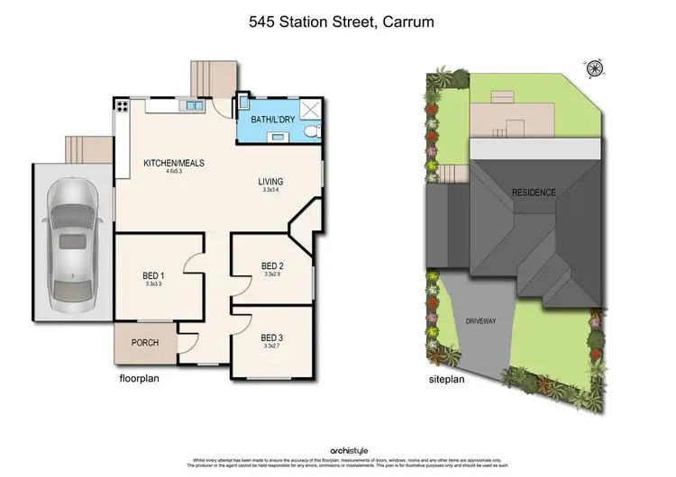 Floorplan of Homely house listing, 1/545 Station Street, Carrum VIC 3197