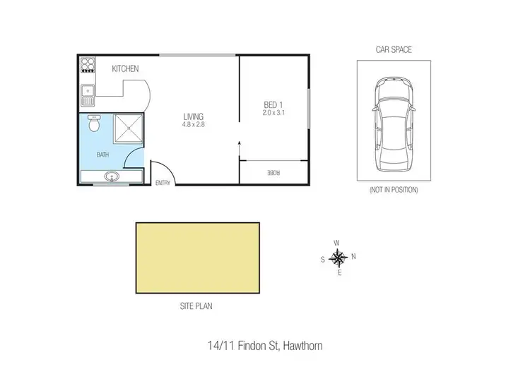 Floorplan of Homely apartment listing, 14/11 Findon Street, Hawthorn VIC 3122