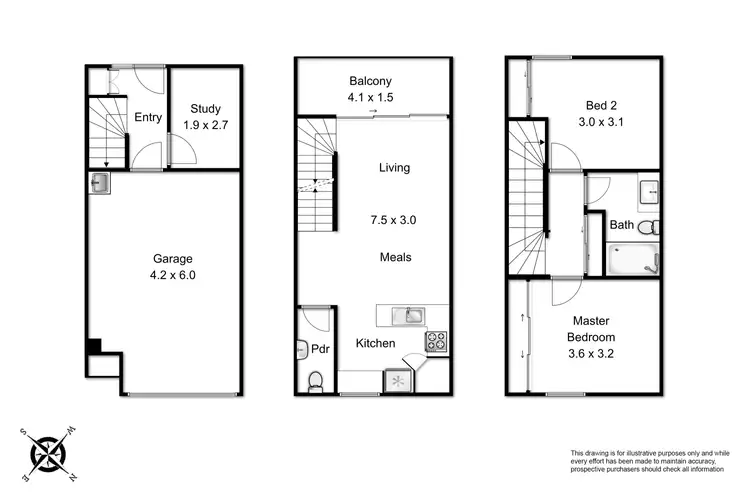 Floorplan of Homely townhouse listing, 2/163 Carinish Road, Clayton VIC 3168