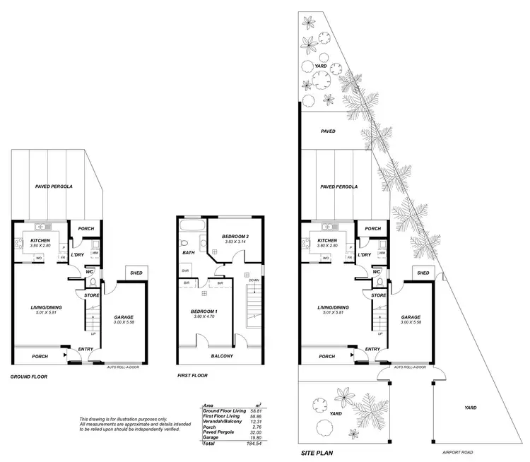 Floorplan of Homely townhouse listing, 1/49 Airport Road, Brooklyn Park SA 5032