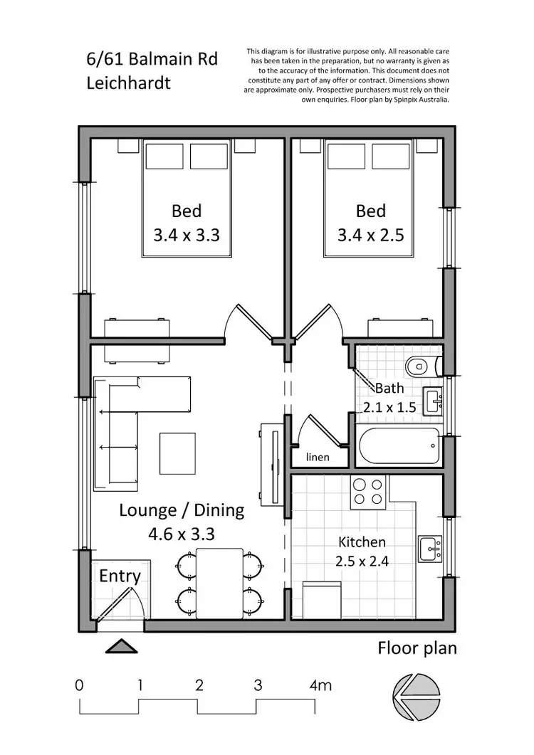 Floorplan of Homely apartment listing, 6/61 Balmain Road, Leichhardt NSW 2040