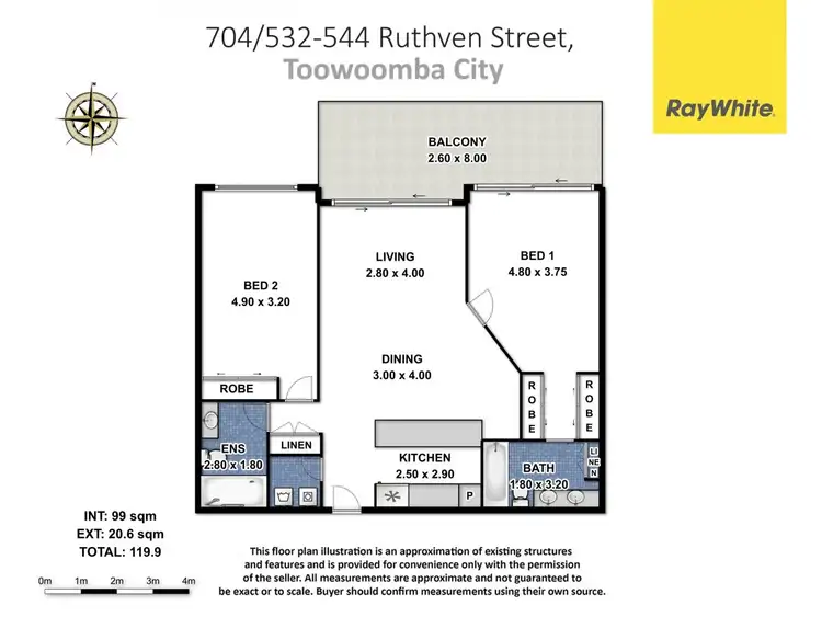 Floorplan of Homely unit listing, 704/532 Ruthven Street, Toowoomba City QLD 4350