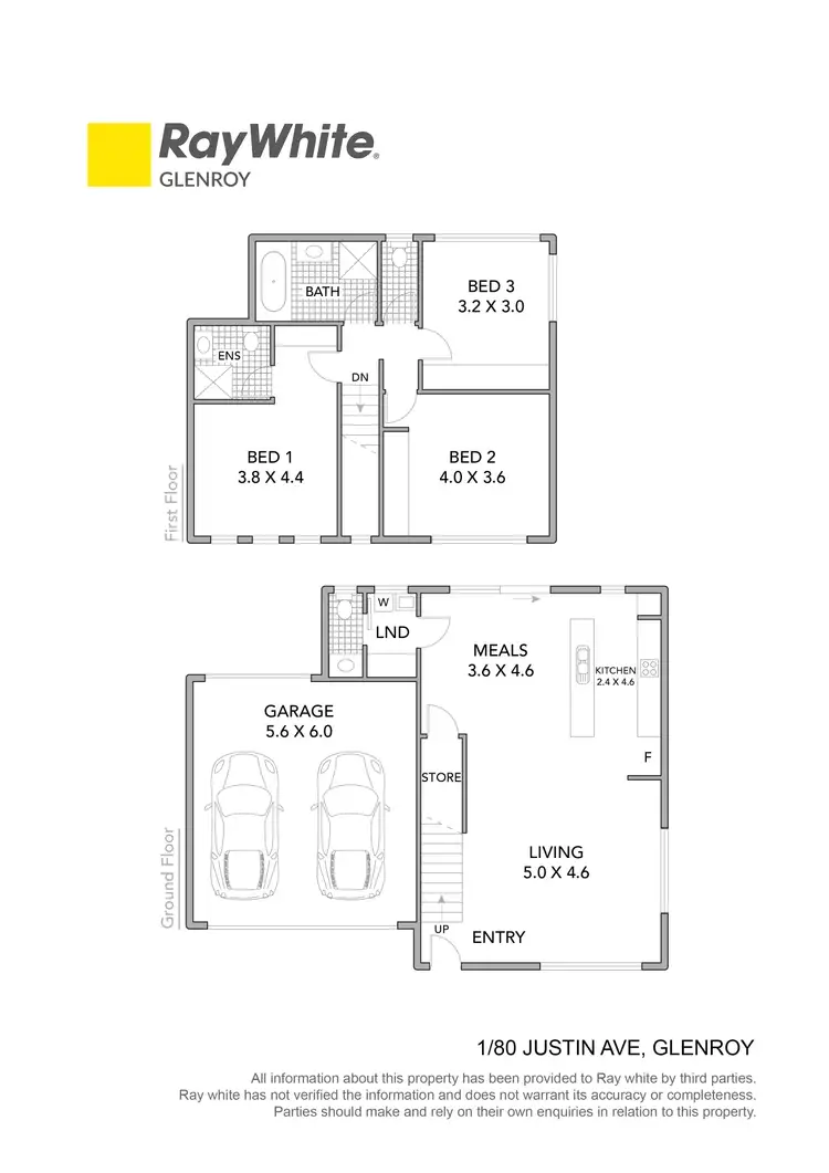Floorplan of Homely townhouse listing, 1/80 Justin Avenue, Glenroy VIC 3046