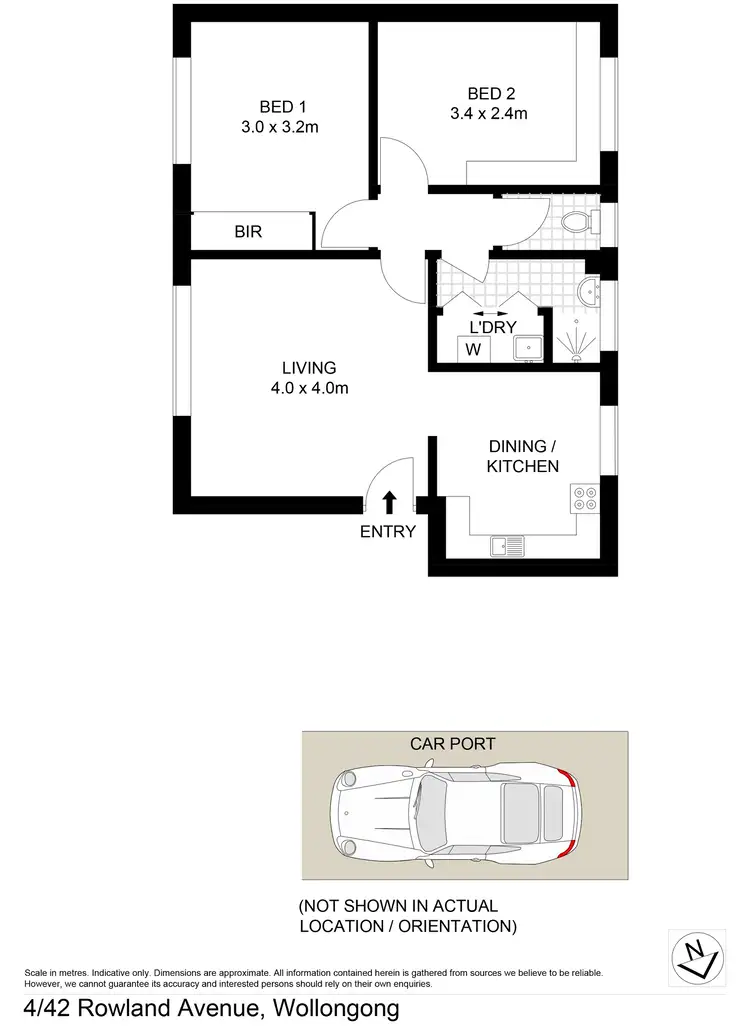 Floorplan of Homely unit listing, 4/42 Rowland Avenue, Wollongong NSW 2500