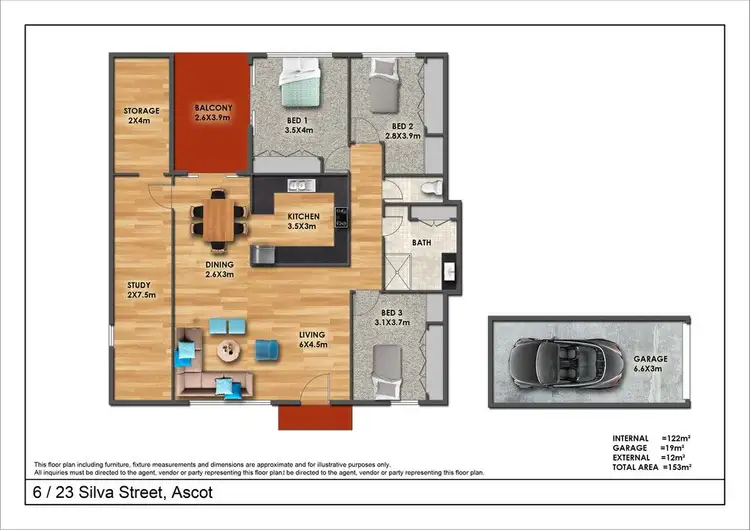 Floorplan of Homely apartment listing, 6/23 Silva Street, Ascot QLD 4007