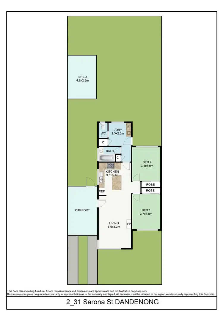 Floorplan of Homely unit listing, 2/31 Sarona Street, Dandenong VIC 3175
