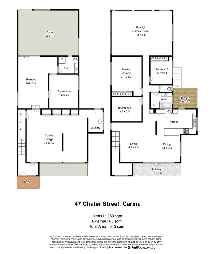 Floorplan of Homely house listing, 47 Chater Street, Carina QLD 4152