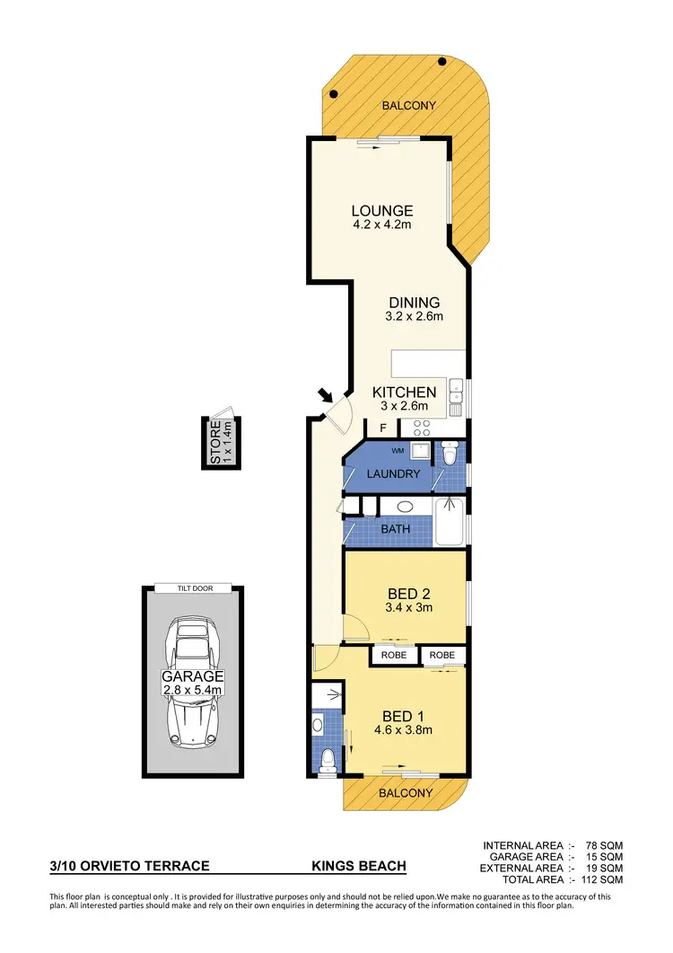Floorplan of Homely unit listing, Unit 3/10 Orvieto Terrace, Kings Beach QLD 4551