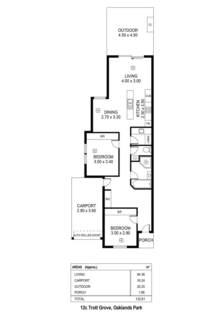 Floorplan of Homely unit listing, 12C Trott Grove, Oaklands Park SA 5046