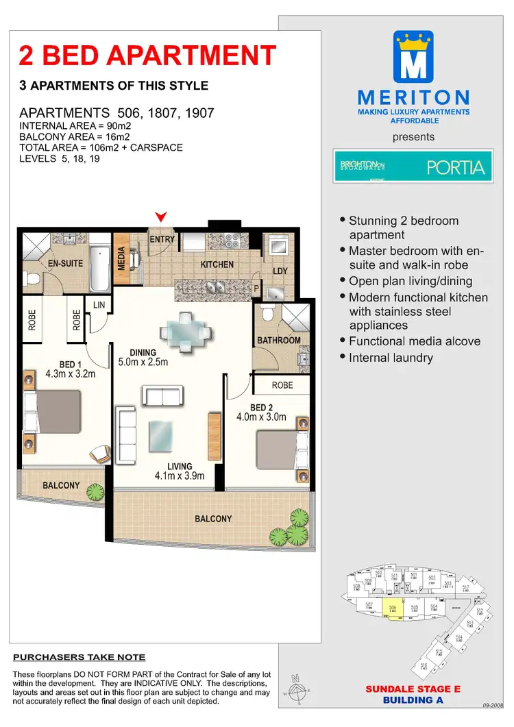 Floorplan of Homely apartment listing, 506/2 Aqua Street, Southport QLD 4215