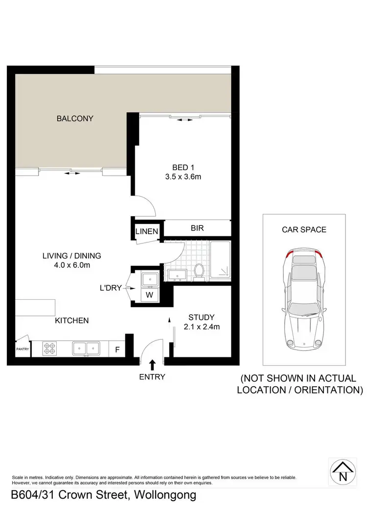 Floorplan of Homely apartment listing, B604/31 Crown Street, Wollongong NSW 2500