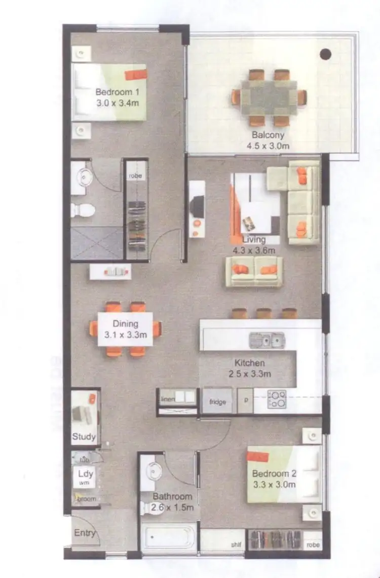 Floorplan of Homely apartment listing, 330/51 Hope Street, Spring Hill QLD 4000