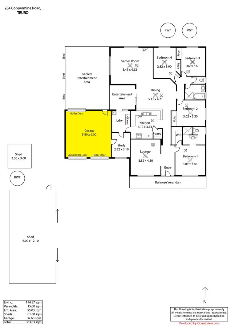 Floorplan of Homely house listing, 284 Coppermine Road, Truro SA 5356