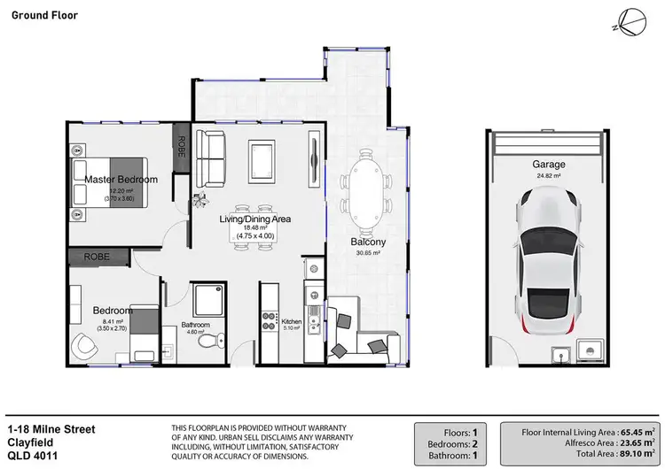 Floorplan of Homely unit listing, 1/18 Milne Street, Clayfield QLD 4011