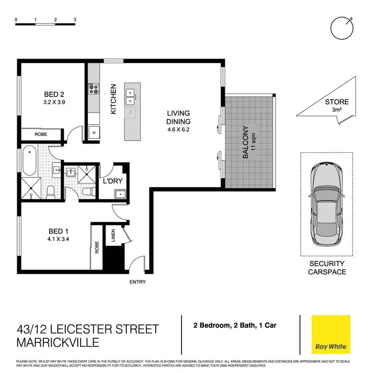 Floorplan of Homely apartment listing, 43/12 Leicester Street, Marrickville NSW 2204