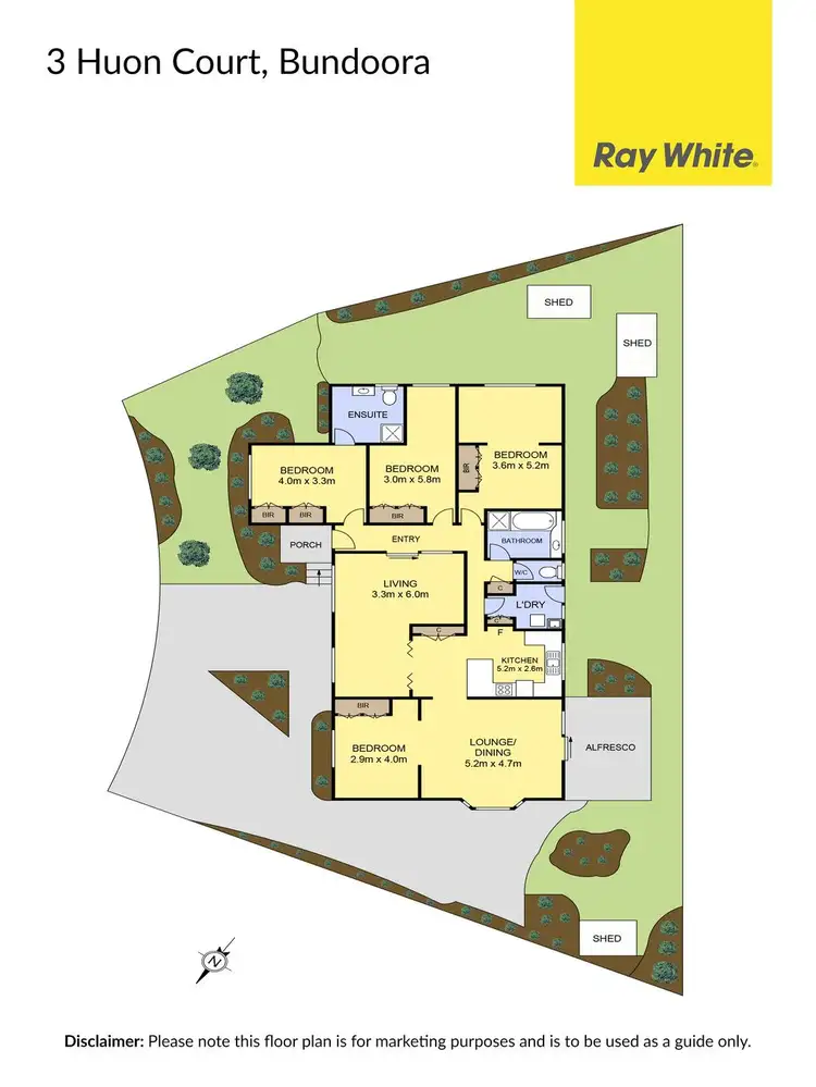 Floorplan of Homely house listing, 3 Huon Court, Bundoora VIC 3083