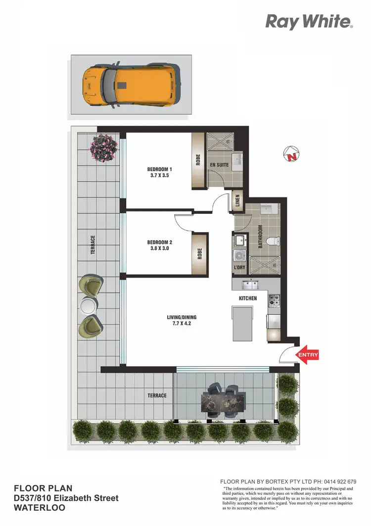 Floorplan of Homely apartment listing, D537/810-818 Elizabeth Street, Waterloo NSW 2017
