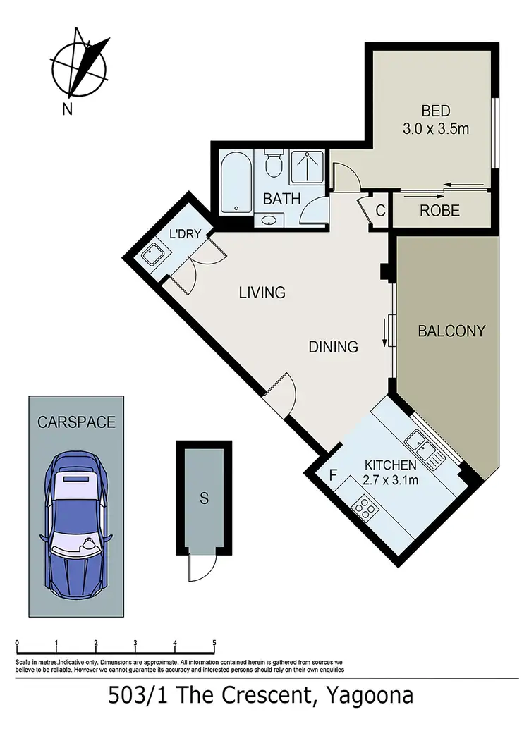 Floorplan of Homely unit listing, 503/1 The Crescent, Yagoona NSW 2199