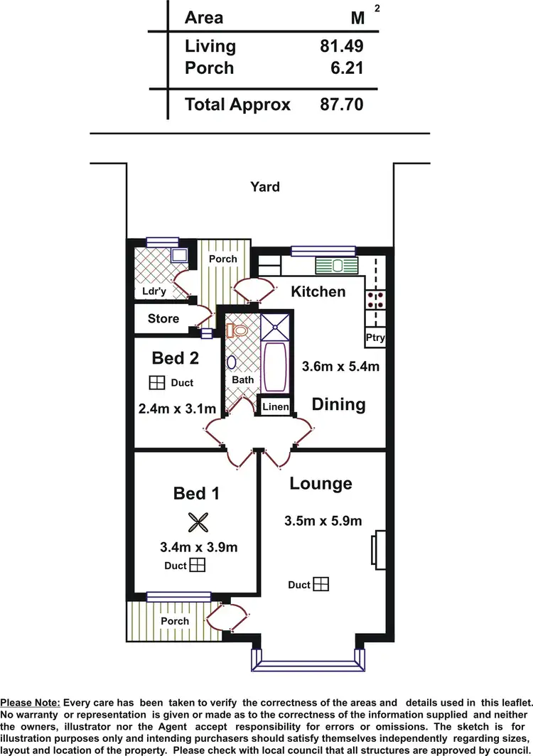 Floorplan of Homely unit listing, 2/1 Giles Avenue, Glenelg SA 5045
