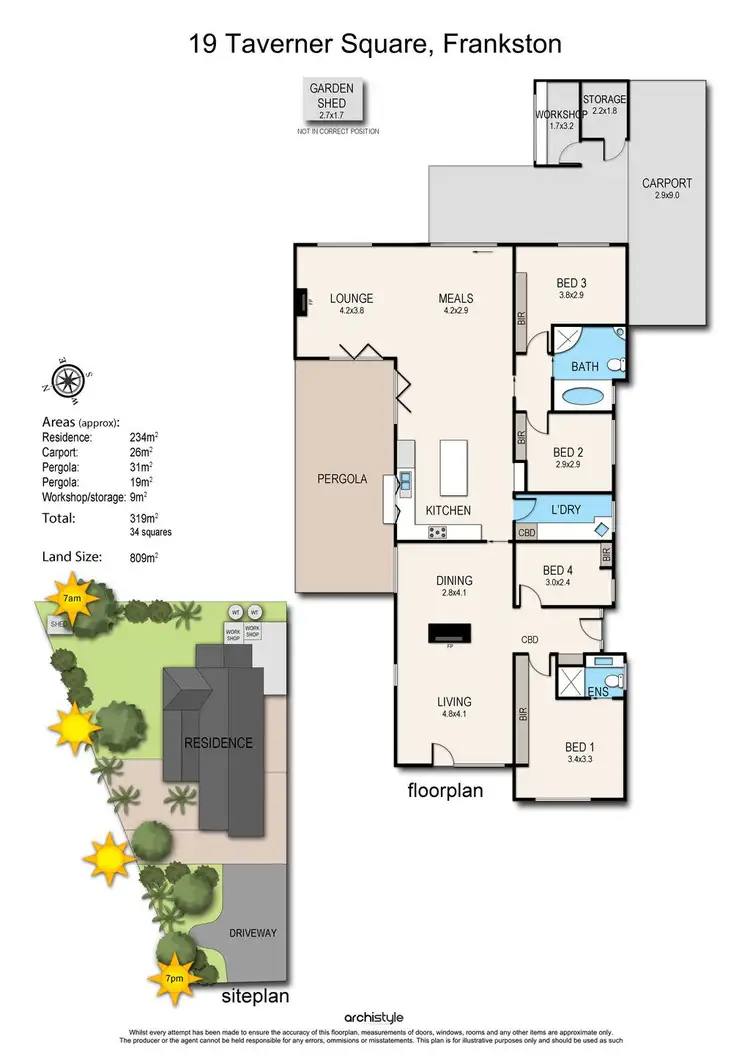 Floorplan of Homely house listing, 19 Taverner Square, Frankston VIC 3199