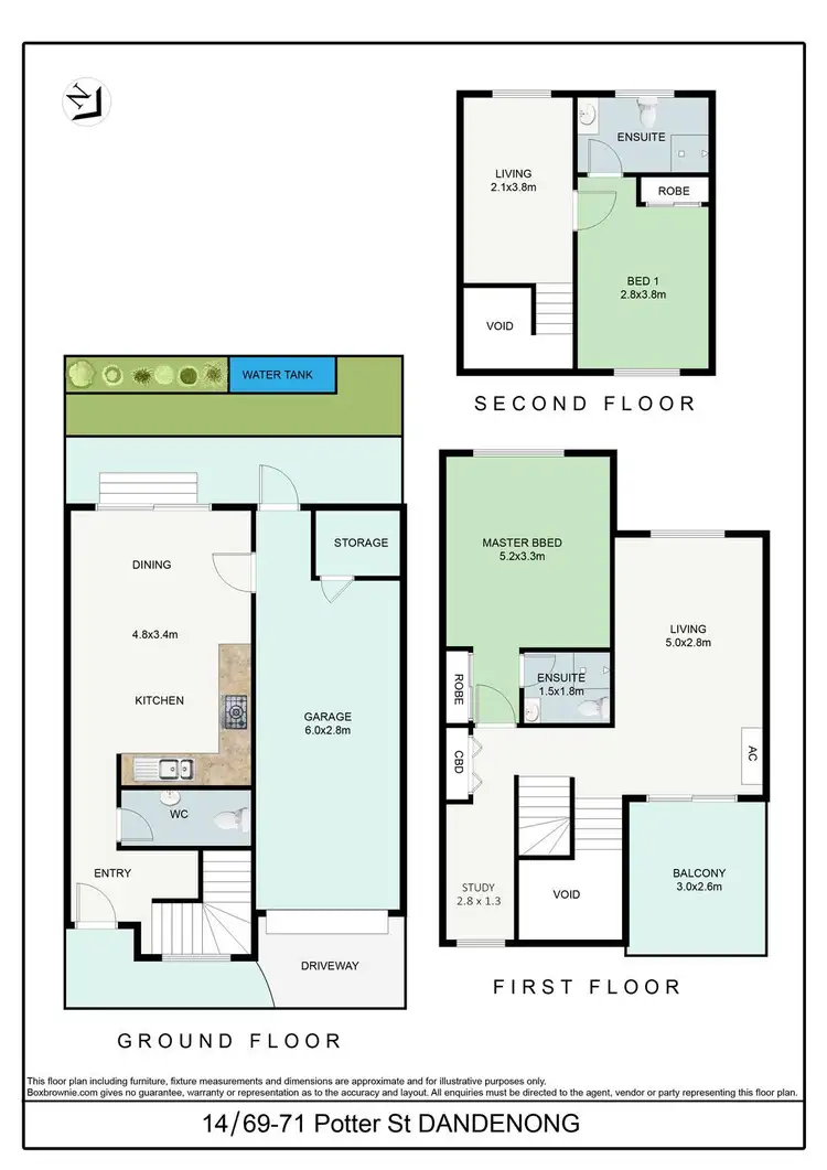 Floorplan of Homely townhouse listing, 14/69-71 Potter Street, Dandenong VIC 3175