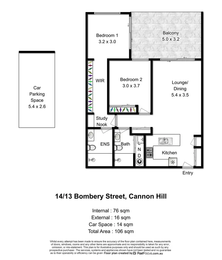 Floorplan of Homely apartment listing, 14/13 Bombery Street, Cannon Hill QLD 4170